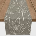 thumbnail image 3 of Creative Products Gray Leaf Pattern 16 x 72 Cotton Twill Table Runner, 3 of 3