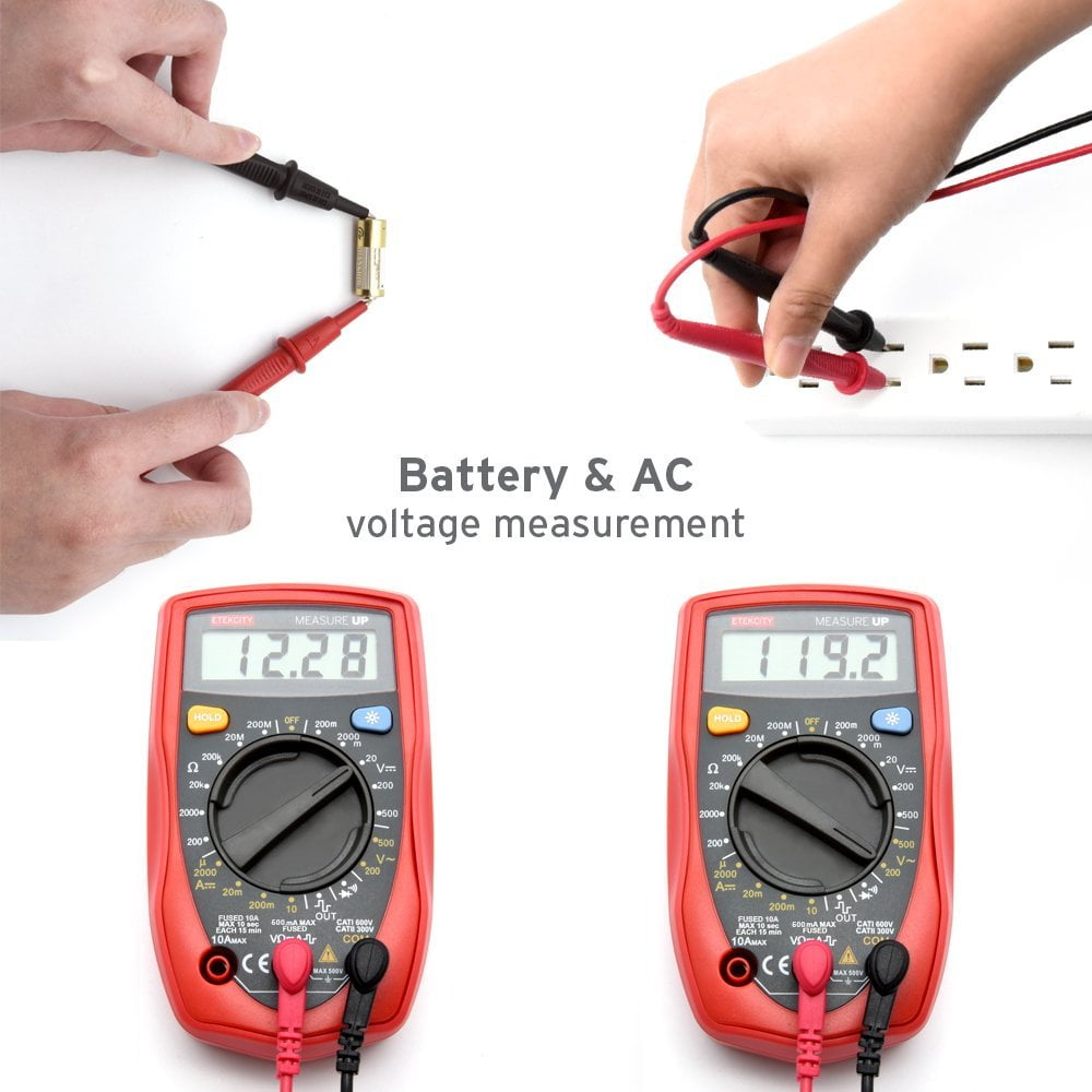 Etekcity MSR-R500 Digital Multimeter , Electronic Volt Amp Ohm Meter with  Diode and Continuity Test, Backlight