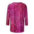 thumbnail image 4 of Oplxuo 3/4 Sleeve T-Shirts Womens Sparkly Sequins Printed Crewneck Plus Size Blouse Loose Pullover Casual Tunic Tee Tops, 4 of 4