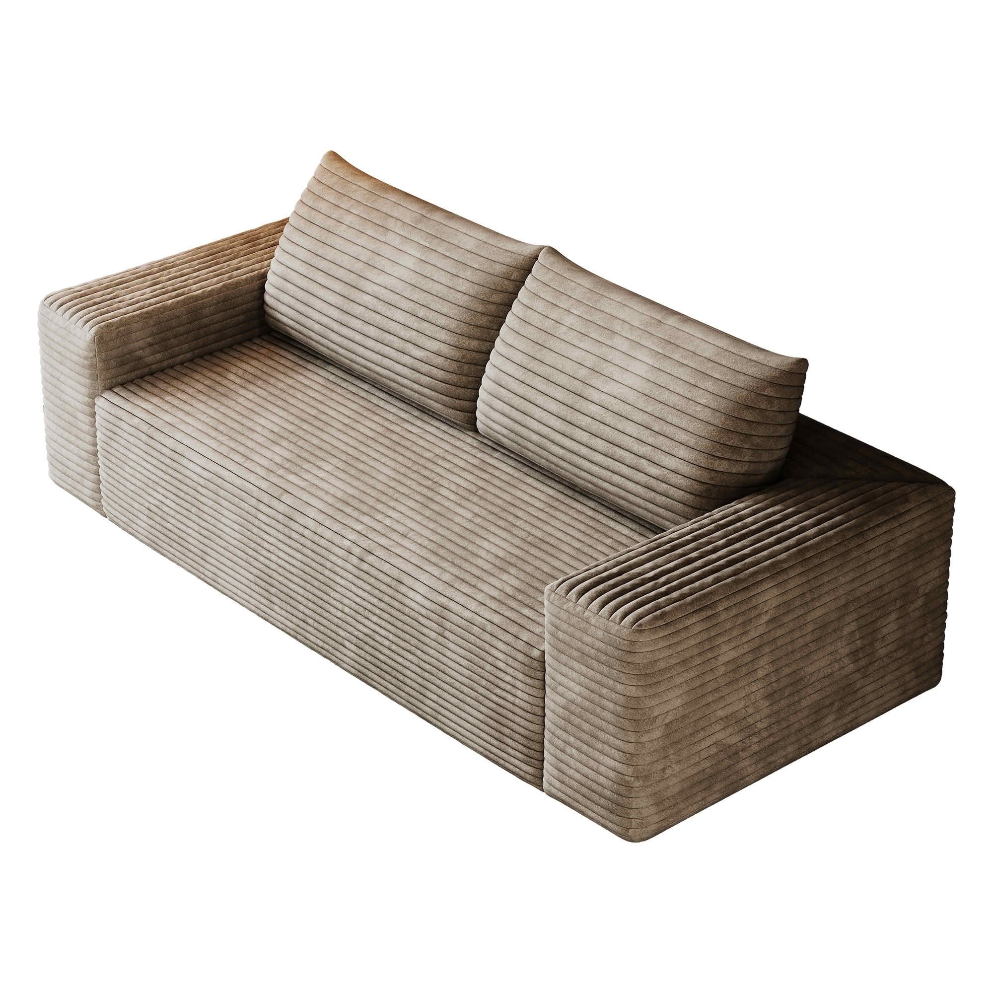 MAYEERTY 71 Inch 3‑Seater Corduroy Sofa, Deep‑Seat Comfy Couch, No Assembly Required for Living Room Bedroom Conference Room