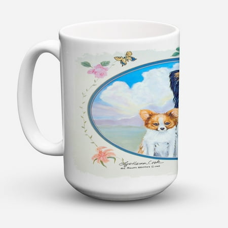 

Carolines Treasures 7243CM15 Papillon Coffee Mug 15 oz 15 ounce multicolor