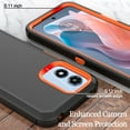 thumbnail image 5 of Xhy Moto G Play 2024 Case with Belt Clip Holster and Screen Protector Military Grade Protection 3 in 1 Shockproof Armor Rugged Durable for Motorola G Play 2024 Phone - Black+Orange, 5 of 9