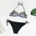 thumbnail image 3 of Traje de baño con sujetador acolchado de playa de color sólido de dos piezas de bikini dividido cómodo para mujer OAVQHLG3B Store  lin121212, 3 of 3