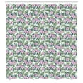 thumbnail image 3 of Tropical Shower Curtain, Watercolor Hibiscus Palm Pattern with Botanical Leaves Flowers Hawaii Vegetation, Fabric Bathroom Set with Hooks, 69W X 84L Inches Extra Long, Multicolor, by Ambesonne, 3 of 3