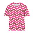 thumbnail image 4 of Fiudx Ofertas Flash Del Día Camiseta de Manga Corta con Cuello Redondo y Estampado a Rayas Informal a La Moda para Mujer, 4 of 4