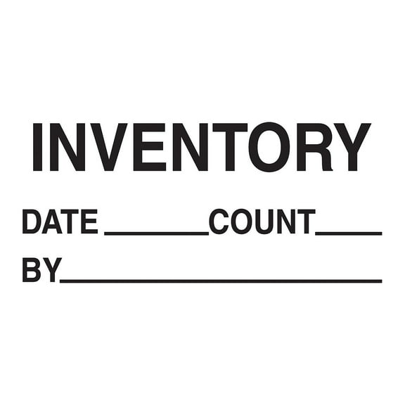 Tape Logic Labels "Inventory - Date - Count - By" 3" x 5" Black/White 500/Roll DL3241