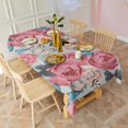 thumbnail image 3 of Pioneer Flower Floral Print Pattern Rectangle Tablecloth 60"x120",Waterproof Polyester Rectangle Table Cloth, Wipeable Spillproof Polyester Tablecloth for Dining, Camping, Indoor and Outdoor, 3 of 6