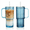 Blue-Bubble-2Pcs, variant on 20 oz Glass Tumbler with Lid and Straw, Glass Iced Coffee Cups, Spill-proof Glasses Tumbler with Handle, Hobnail Glasses Drinking Set of 2, Vintage Glassware for Cocktail, Juice, Smoothies