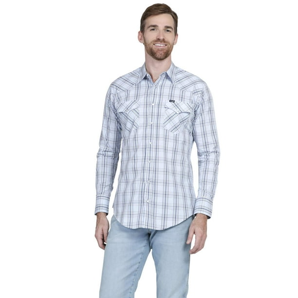 Camisa Vaquera Wrangler Hombre Painted Desert W06 azul cielo M