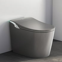 Smart Toilet,Tankless Toilets Dynamic Clean with Dryer, ADA Comfort Height One Piece Toilet with Warm Water Bidet,Modern Smart Toilet with Bidet Built In with Foot Sensor,Power Outage and Flush Grey