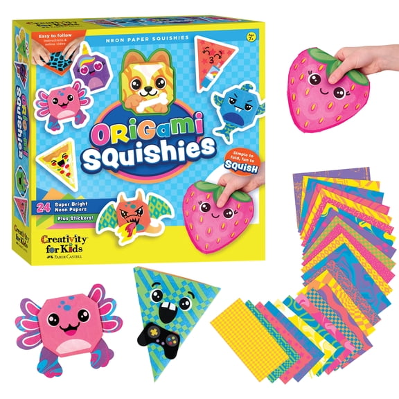 Creativity for Kids Origami Squishies Kit | Fold, Decorate & Squish 24 DIY Paper Creations (Ages 7 )