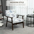 thumbnail image 4 of HOMCOM Modern Accent Chair with Cushioned Seat and Rubberwood Arms, 4 of 10