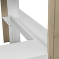 thumbnail image 3 of Euroco Wood Full Size Loft Bed with Storage Headboard, Bookcase. Desk and Clothes Hanger, White&Natural, 3 of 12