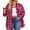 A Pink, variant on Fantaslook Plus Size Flannel Plaid Shirts for Women Long Sleeve Button Down Shirts Casual Loose Blouses Tops