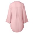 thumbnail image 5 of Timegard Plus Size Shirts for Women Lapel V Neck Button up Side Split 3/4 Sleeve Loose Casual Summer, 5 of 6