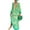 Green, variant on Fashnice Women Maxi Dresses V Neck Dress Long Sleeve Loose Autumn Rose Red M