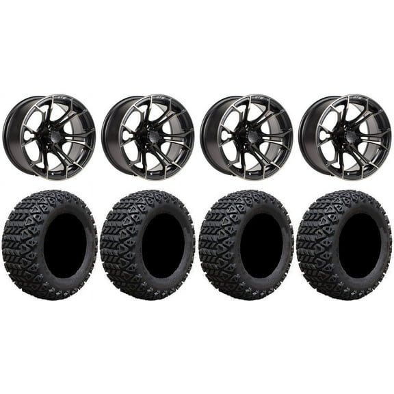GTW Spyder 12" Golf Cart Wheels Bronze 23" X-Trail Tires E-Z-GO & Club Car