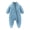 Royal Blue, variant on Baby Boys and Girls Fleece Footed Jumpsuit, Long Sleeve Zip Front One-Piece Romper for Fall and Winter, White, 3 Months