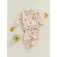 thumbnail image 3 of Suealasg 2Pcs Baby Girls Halloween Clothes Long Sleeve Crew Neck Pumpkin Flower Print Sweatshirt Sweatpants 3M 6M 1T 2T 3T Toddler Girls Fall Casual Outfit, 3 of 8