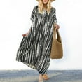 thumbnail image 3 of iTNHFP Robes Décontractées d'Hiver pour Femmes Grande Taille Kaftans Décontractés Col en V Longue Robe Maxi Douce pour l'Été, 3 of 8