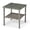 Gray, variant on Hassch 17.52" Square Patio Side Table, Outdoor Weather-Resistant Wicker Accent Table with Lower Shelf, Clear Glass Top and Steel Frame, Brown