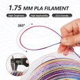 thumbnail image 4 of Filamento para impresora 3D AMOLEN Silk PLA, 1,75 mm, 1 kg, azul, rojo, amarillo y verde, 4 of 7