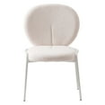 thumbnail image 2 of LeisureMod Celestial Mid-Century Modern Boucle Dining Side Chair with White Powder Coated Iron Frame for Dining Room and Kitchen (White), 2 of 5