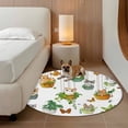 thumbnail image 5 of Area Rug 48in, Cartoon Cat Butterfly Green Plant Floor Carpet Living Room Rug, Cute Animal on White Non-Slip Welcome Mat Indoor Rugs for Bedroom Dining Room, 5 of 9