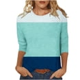 thumbnail image 1 of IROINNID T-shirt à Manches Longues en Polyester Réduit pour Femmes, Quotidien Été, Coupe Ajustée, à Nouer, Col Rond, Orange, 1 of 5