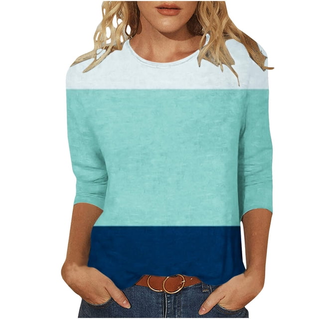 IROINNID T-shirt à Manches Longues en Polyester Réduit pour Femmes, Quotidien Été, Coupe Ajustée, à Nouer, Col Rond, Orange