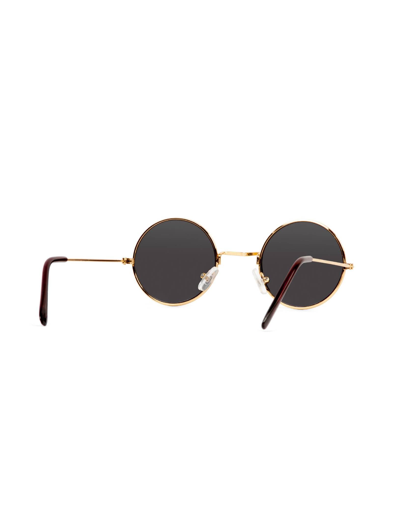 Gravity Shades Circular Gold (50mm) Frame Black Lens Sunglasses