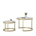 thumbnail image 5 of Canddidliike Modern Nesting Coffee Table Set of 2 for Living Room Balcony Office, Round Wood Accent Side Coffee Tables - Gold, 5 of 9