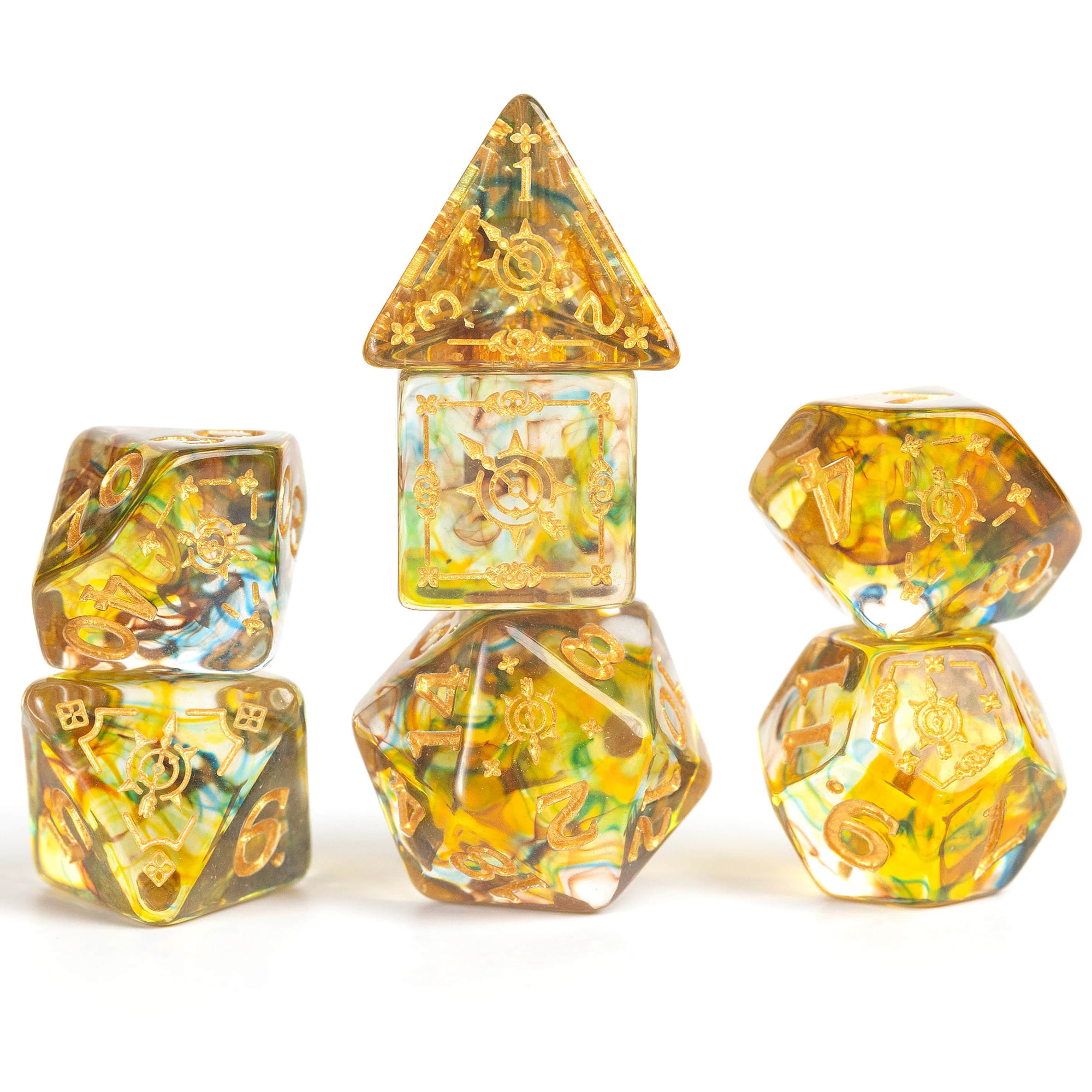 Dungeons & Dragons: D&D Adventure Dice: Ranger - Green Multi - 16pc RPG Die Set, Class Symbols, Roleplaying Game Accessory, Sirius Dice, Licensed