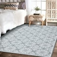 thumbnail image 3 of Haperlare Area Rugs Washable Rugs Floral Boho Rug Vintage Rugs Modern Rugs Soft Carpet Low Pile Non Slip Rugs for Living Room Bedroom, 6' x 9' Gray, 3 of 7