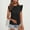 Black, variant on Summer Plus Size Women's Tank Tops Solid Color Summertime Short Sleeve Round-Neck Blouses