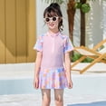 thumbnail image 4 of FASHOFT Rash Guard for Girls One Piece Swimsuit Water Sport Swimsuits UPF 50+ Sun Protection Swim Suit Half Zip Floral Print Bathing Suits Pink 8-9 Years, 4 of 4