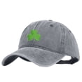 thumbnail image 4 of St. Patrick's Day Baseball Cap, Green Embroidered Four Leaf Clover Vintage Washed Adjustable Hat for Men and Women, Funny Shamrock Sun Protection Cap, 4 of 5