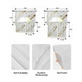 thumbnail image 6 of White Gold Modern Kitchen Curtains Swag Valance and Tier Curtains Set 24 Inch Length, Abstract Vintage Marble Geometric Rod Pocket Drape Panels Pair Swag Curtain for Bathroom/Cafe/Window, 6 of 6