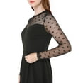 thumbnail image 5 of MODA NOVA Junior's Mesh See Through Heart Polka Sheer Skater Dress, 5 of 5