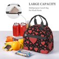 thumbnail image 7 of DouZhe Lunch Bags for Women and Men, Poker Hearts Valentine Pink Prints Reusable Portable Insulated Cooler Waterproof Lunch Tote Bag for Travel Work School Picnic, 7 of 7