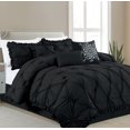 thumbnail image 1 of Casa Platino 7 Piece Ruffeled Comforter Set - King/Black, 1 of 4