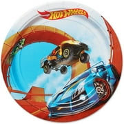 Hot Wheels Party Paper Round Plate, 7 in, 8ct