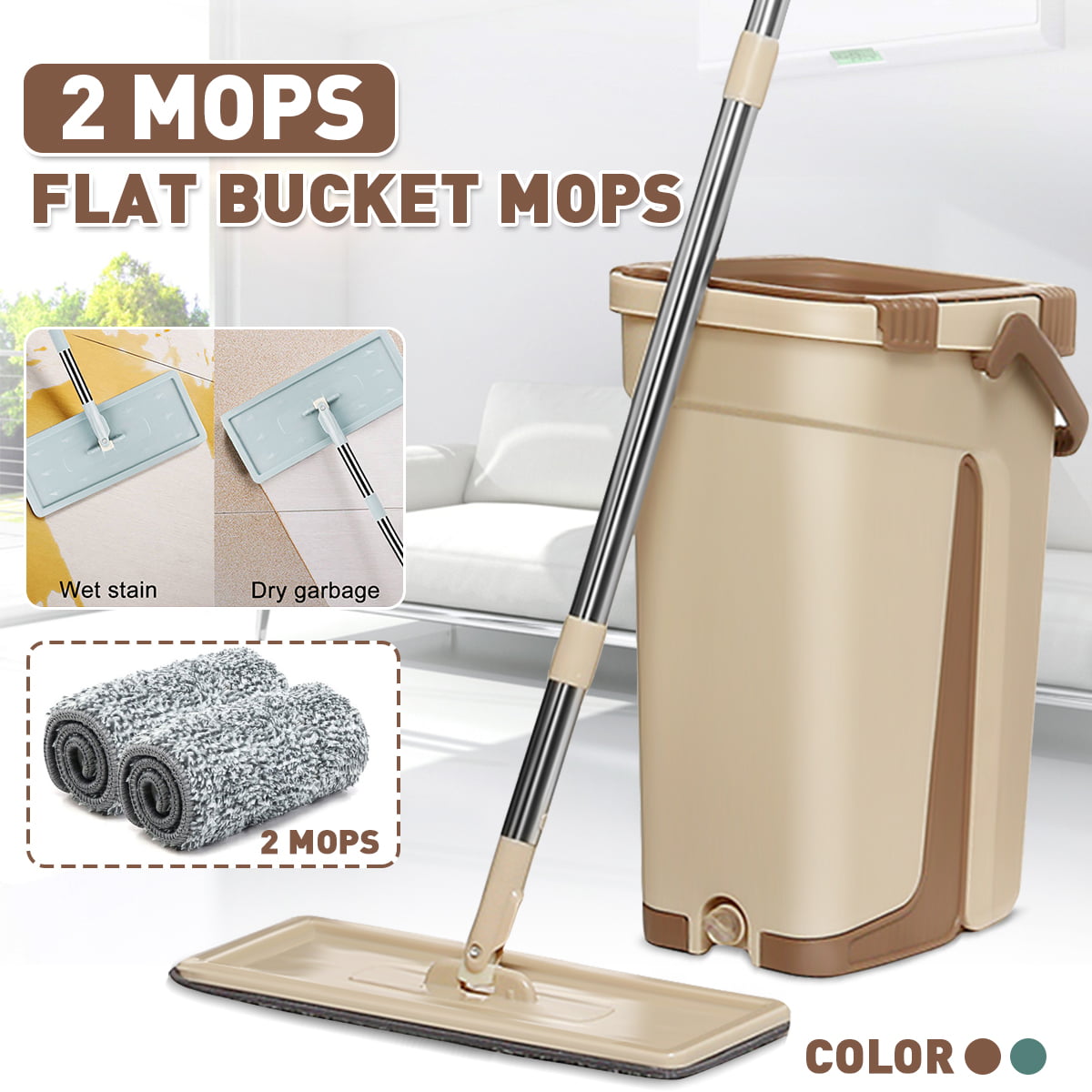informatie Knipperen essay Self Cleaning Drying Wringing Mop Bucket System Free Hand Wash Flat Floor  Mop w/ 2 Microfiber Reusable Washable Pads Included - Walmart.com