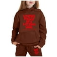 thumbnail image 1 of Ensemble de Chandail à Capuchon à Manches Longues pour Enfants Tenues de Filles & Ensemble Café 110/3 Ans-4 Ans, 1 of 3