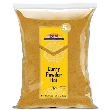 Rani Curry Powder Hot (11-Spice Authentic Indian Blend) 80oz (5lbs) 2.27kg Bulk ~ All Natural | Salt-Free | Vegan | No Colors | Gluten Friendly | NON-GMO | Kosher | Indian Origin
