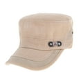 thumbnail image 1 of Gorra militar Yuyangstore ajustable de algodón para hombre plana beige, 1 of 8