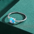 thumbnail image 3 of Womens Sterling Silver Ring with Opal Gemstone Inlay Geometric Design Ring 925 Silver Ring Seiko Technology Ring for Her Silver Jewelry Gift, 3 of 5