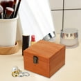 thumbnail image 6 of Wooden Storage Box Container Decorative Portable Wood Boxes Unfinished Gift Box Trinket Box Organizer for Home Decoration Valentine's Day brown 14x14x10cm, 6 of 8