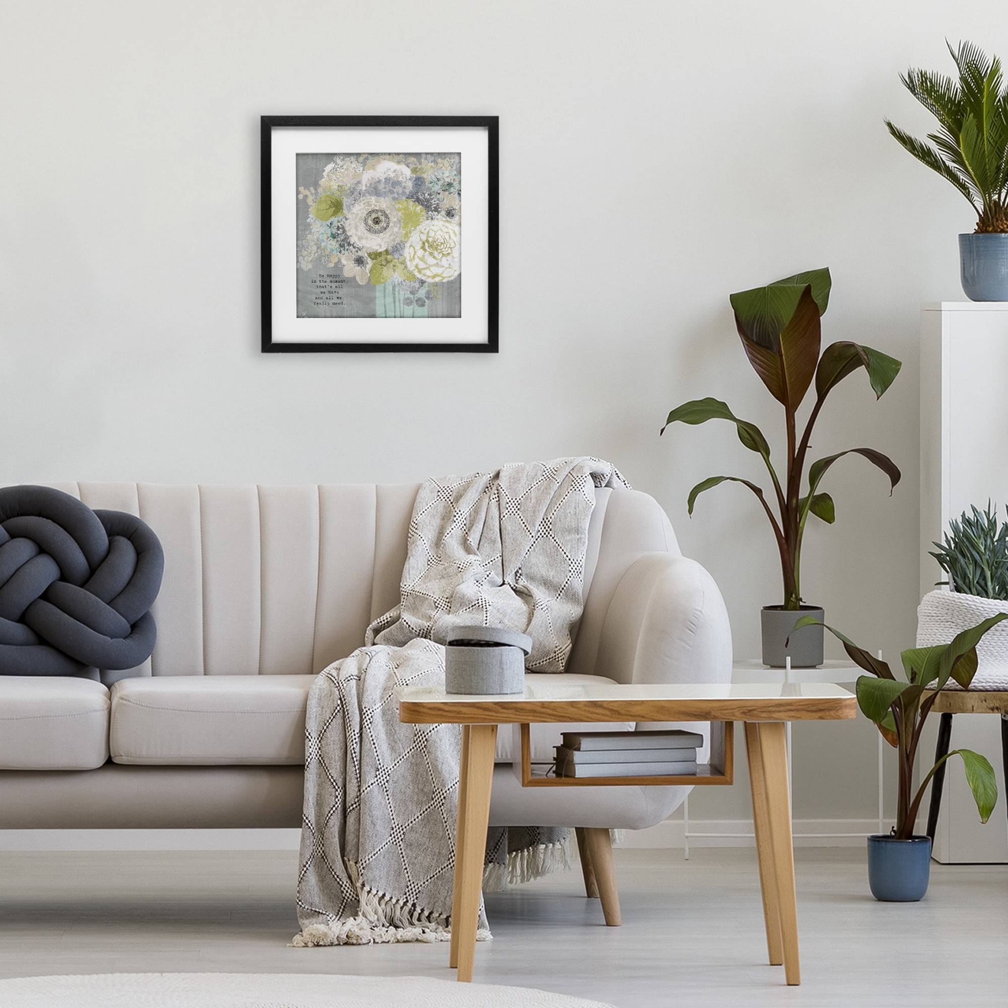 Stupell Industries Happy In The Moment Black Framed Print Under Glass, design by Suzanne Nicoll