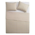 thumbnail image 3 of VCNY Home Taupe Gingham 3-Piece Adult Microfiber Quilt Set, Full/Queen, 3 of 6